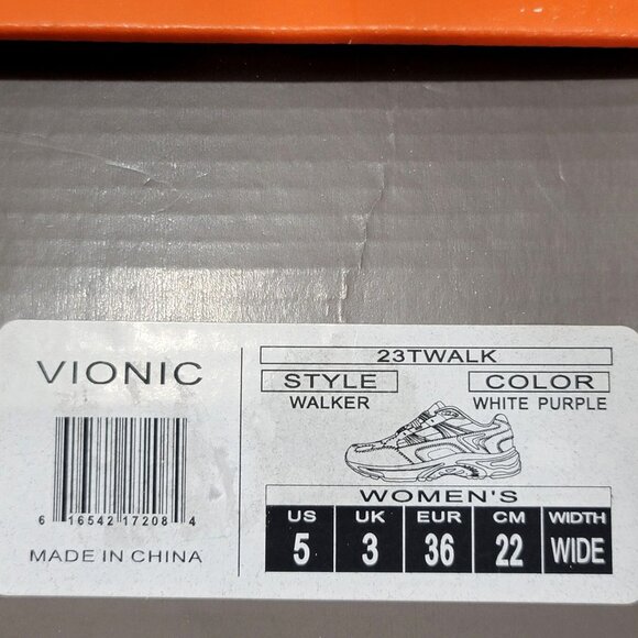 Vionic Sneakers Wide Width Walker 5 Purple White - Picture 10 of 11